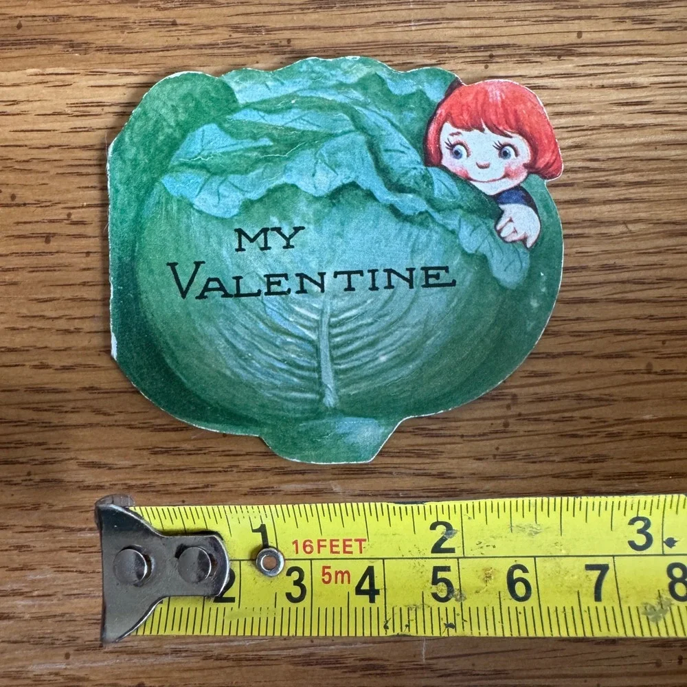 Vintage‎ Cabbage My Valentine Pop Up Card Girl I've Lost My Head Over You